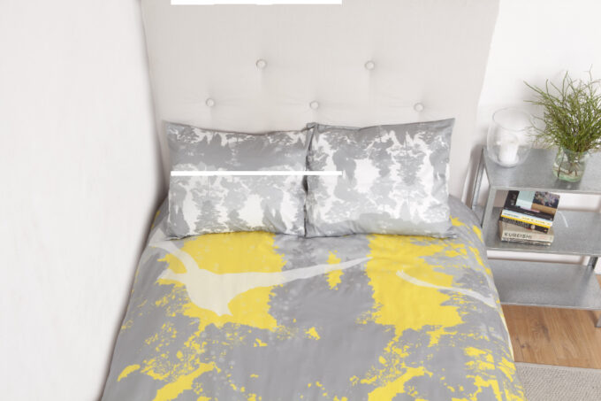 Suur voodipesukomplekt Luiged kollases