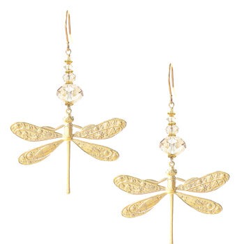 Gold Dragonfly erarrings