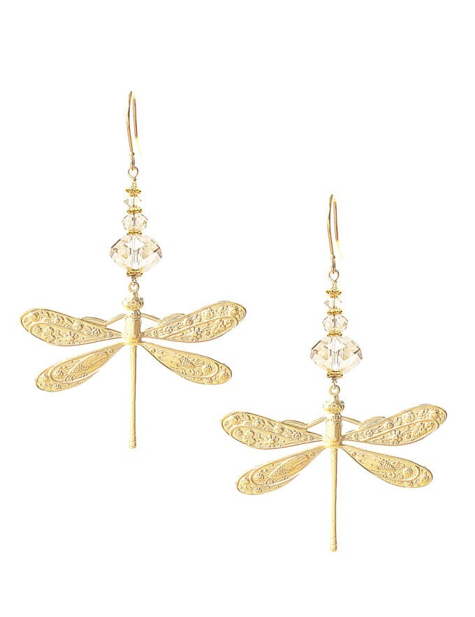 Gold Dragonfly erarrings